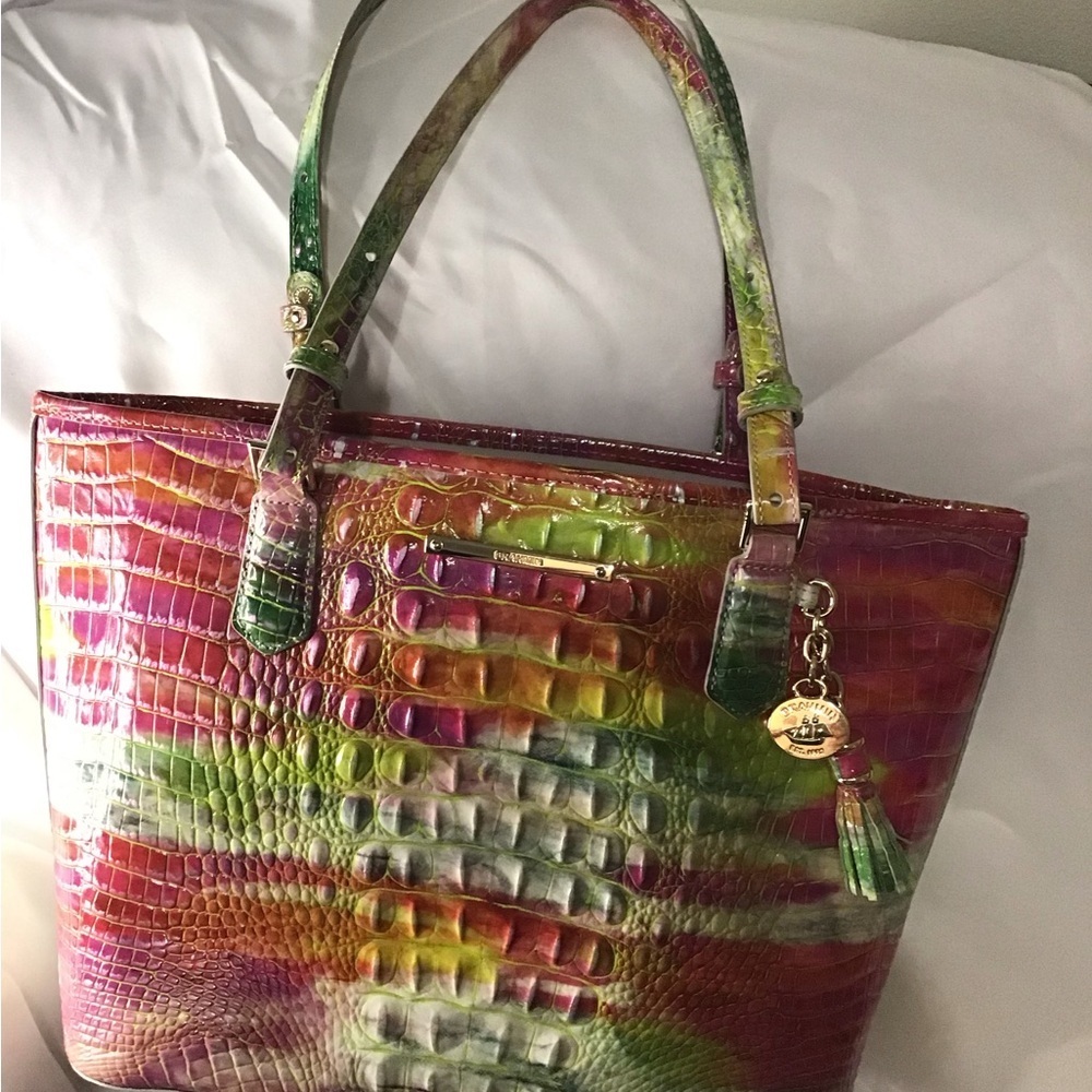 Brahmin Multicolor Croc-Embossed Tote